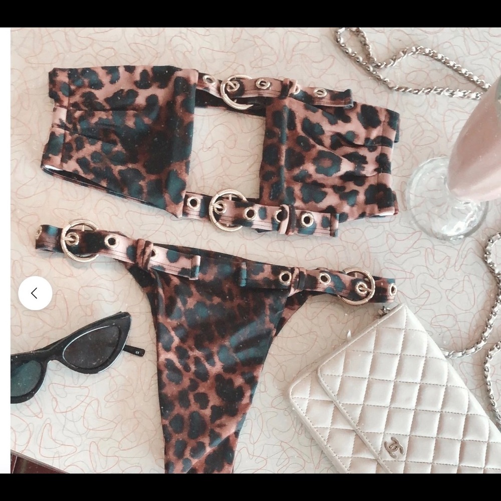 Heart of sun bikini my darling bikini leopard print cut out top and bottom